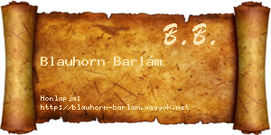 Blauhorn Barlám névjegykártya