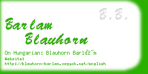 barlam blauhorn business card